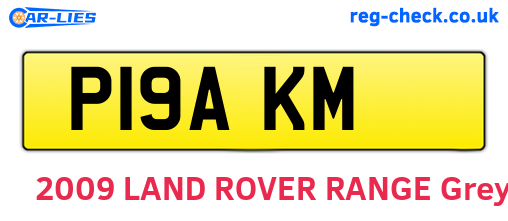P19AKM are the vehicle registration plates.