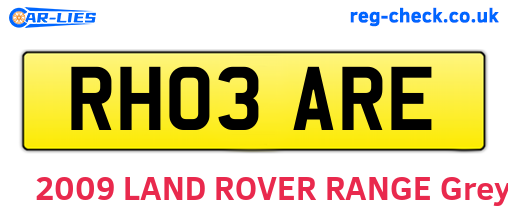 RH03ARE are the vehicle registration plates.