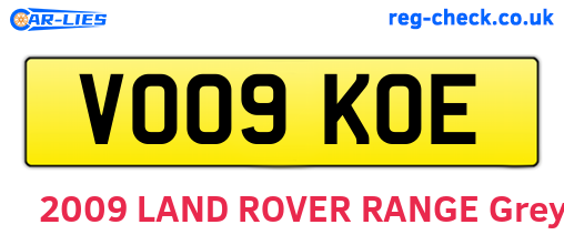 VO09KOE are the vehicle registration plates.
