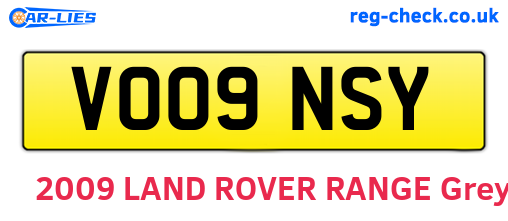 VO09NSY are the vehicle registration plates.