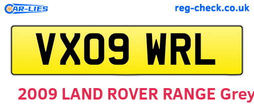 VX09WRL are the vehicle registration plates.