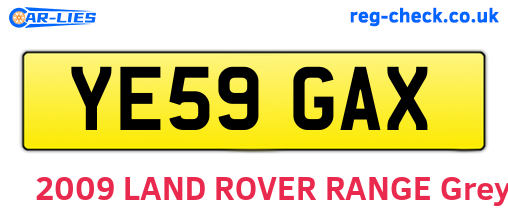 YE59GAX are the vehicle registration plates.
