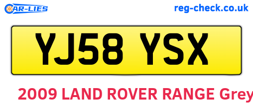 YJ58YSX are the vehicle registration plates.