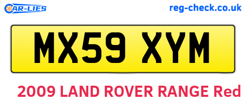 MX59XYM are the vehicle registration plates.