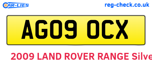 AG09OCX are the vehicle registration plates.