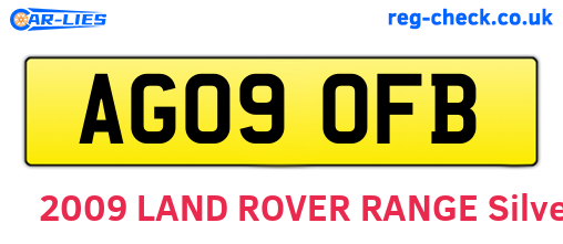 AG09OFB are the vehicle registration plates.