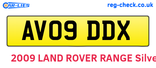 AV09DDX are the vehicle registration plates.