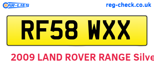 RF58WXX are the vehicle registration plates.