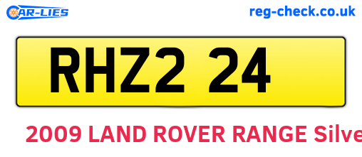 RHZ224 are the vehicle registration plates.