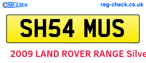 SH54MUS are the vehicle registration plates.