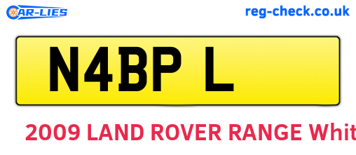 N4BPL are the vehicle registration plates.