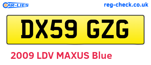 DX59GZG are the vehicle registration plates.