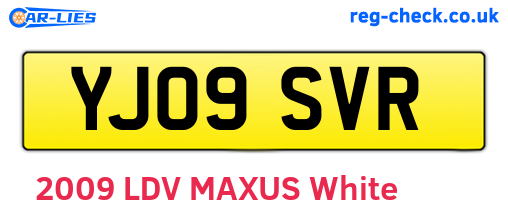 YJ09SVR are the vehicle registration plates.