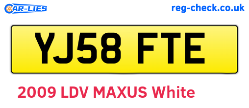 YJ58FTE are the vehicle registration plates.