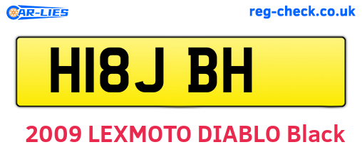H18JBH are the vehicle registration plates.