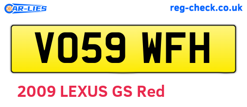 VO59WFH are the vehicle registration plates.