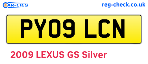 PY09LCN are the vehicle registration plates.