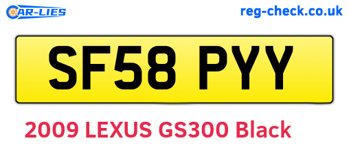 SF58PYY are the vehicle registration plates.