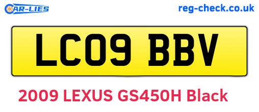 LC09BBV are the vehicle registration plates.