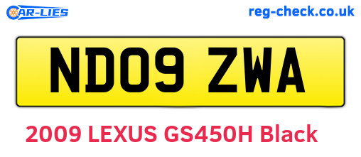 ND09ZWA are the vehicle registration plates.