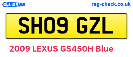 SH09GZL are the vehicle registration plates.