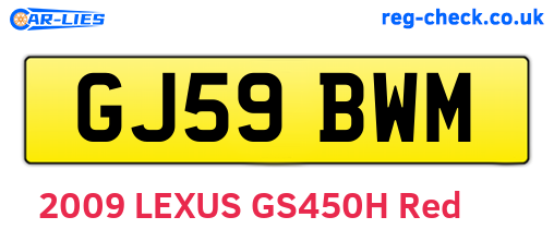 GJ59BWM are the vehicle registration plates.