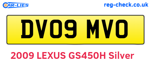 DV09MVO are the vehicle registration plates.