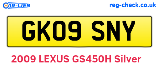 GK09SNY are the vehicle registration plates.