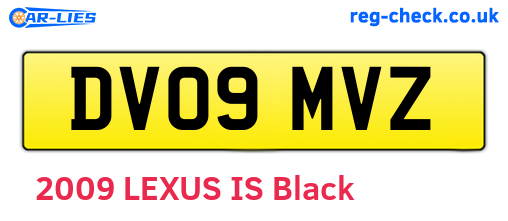 DV09MVZ are the vehicle registration plates.