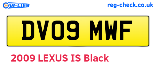 DV09MWF are the vehicle registration plates.
