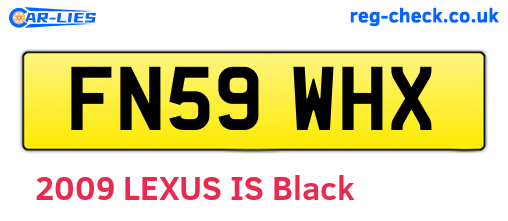 FN59WHX are the vehicle registration plates.