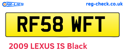 RF58WFT are the vehicle registration plates.