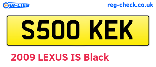 S500KEK are the vehicle registration plates.