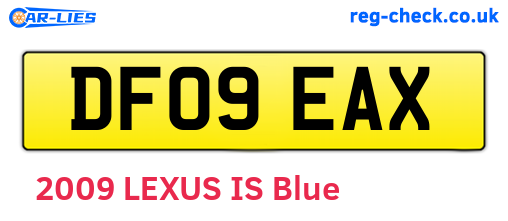 DF09EAX are the vehicle registration plates.