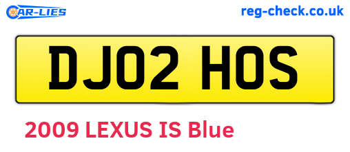 DJ02HOS are the vehicle registration plates.