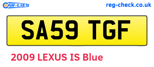 SA59TGF are the vehicle registration plates.