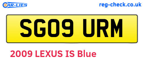 SG09URM are the vehicle registration plates.