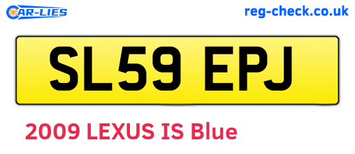 SL59EPJ are the vehicle registration plates.