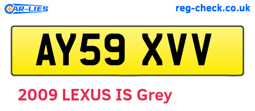 AY59XVV are the vehicle registration plates.