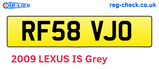 RF58VJO are the vehicle registration plates.