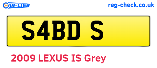 S4BDS are the vehicle registration plates.