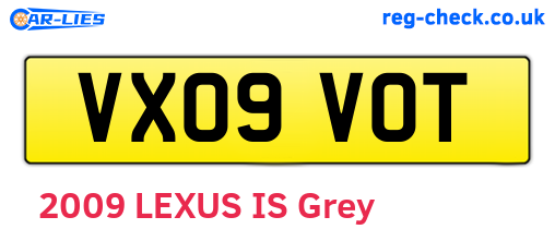 VX09VOT are the vehicle registration plates.