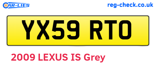 YX59RTO are the vehicle registration plates.