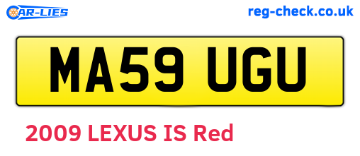 MA59UGU are the vehicle registration plates.