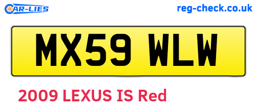 MX59WLW are the vehicle registration plates.