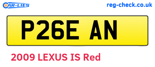 P26EAN are the vehicle registration plates.