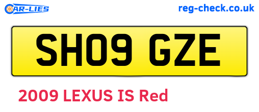 SH09GZE are the vehicle registration plates.