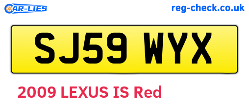 SJ59WYX are the vehicle registration plates.