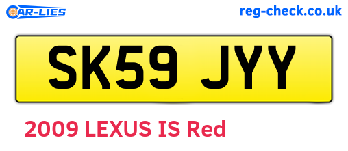 SK59JYY are the vehicle registration plates.