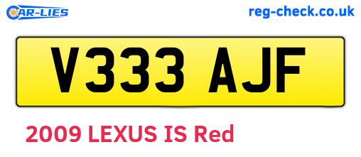 V333AJF are the vehicle registration plates.